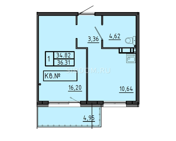 
   Продам 1-комнатную, 36.3 м², Соколовская ул, 20в

. Фото 2.