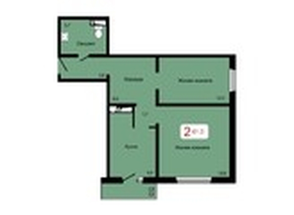 
   Продам 2-комнатную, 61 м², Мичурино, дом 2 строение 6

. Фото 1.