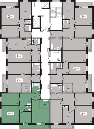 
   Продам 4-комнатную, 83.9 м², КБС. Берег, дом 5 строение 1

. Фото 2.