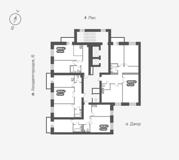 
   Продам 3-комнатную, 108.9 м², Академгородок ул, 80

. Фото 18.