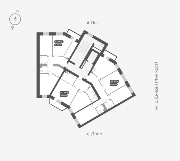 
   Продам 3-комнатную, 81.5 м², Академгородок ул, 80

. Фото 18.