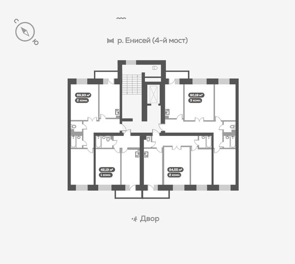 
   Продам 2-комнатную, 70.6 м², Академгородок ул, 80

. Фото 18.