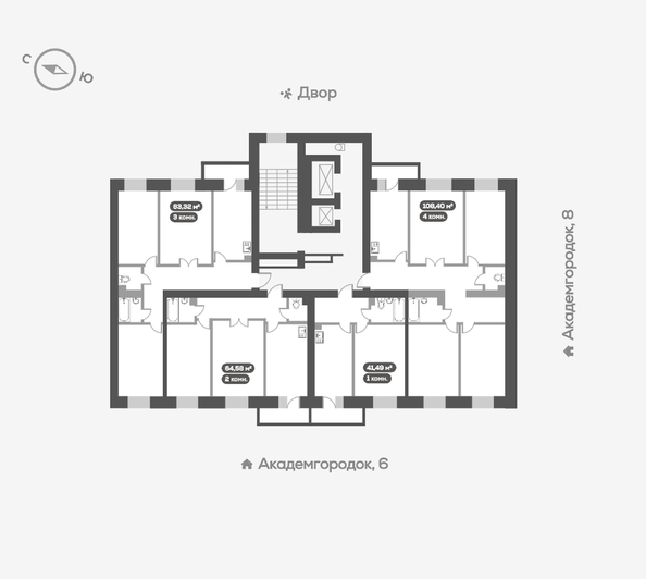 
   Продам 2-комнатную, 64.9 м², Академгородок ул, 80

. Фото 18.