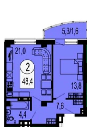 
   Продам 2-комнатную, 47 м², Ярыгинская наб, 15

. Фото 10.