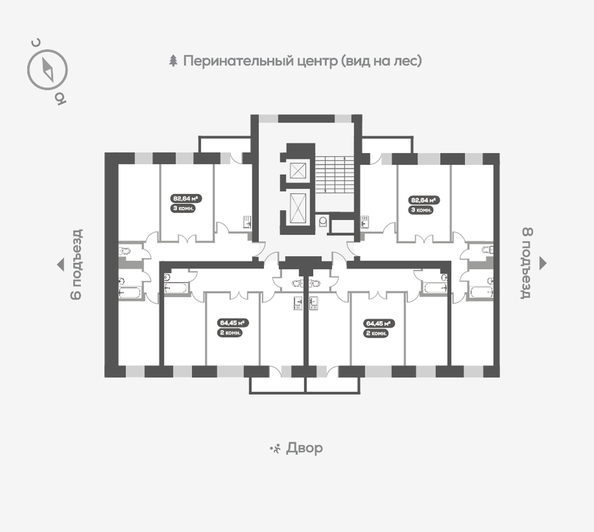 
   Продам 3-комнатную, 83.1 м², Академгородок ул, 74

. Фото 23.