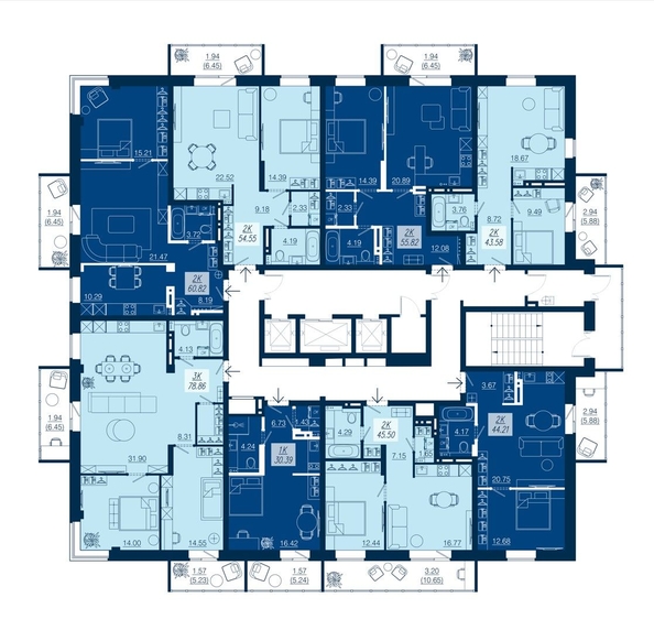 
   Продам 2-комнатную, 55.82 м², АЭРОCITY (Аэросити), дом 3

. Фото 4.