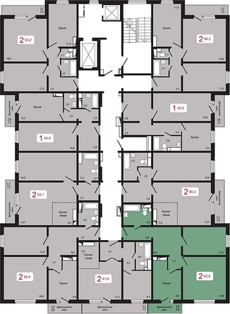 
   Продам 2-комнатную, 60.8 м², КБС. Берег, дом 5 строение 3

. Фото 1.