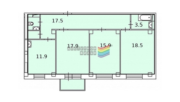 
   Продам 3-комнатную, 87.2 м², Северное шоссе, 48а

. Фото 17.