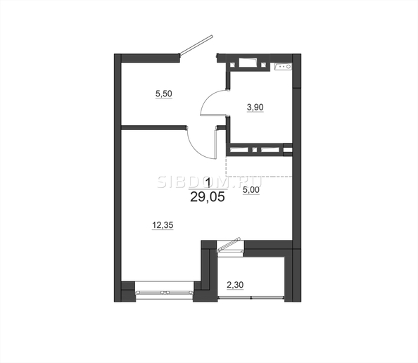 
   Продам студию, 29.05 м², Дивные Дали, дом 1

. Фото 1.