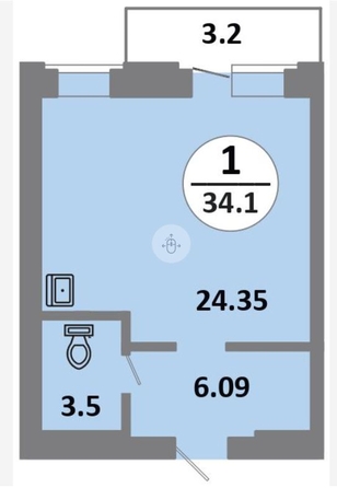 
   Продам студию, 34.1 м², 60 лет образования СССР пр-кт, 48

. Фото 1.