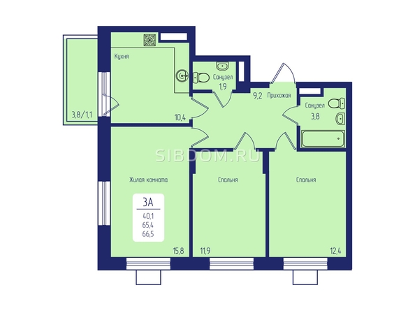 
   Продам 3-комнатную, 66.5 м², Univers (Универс), 2 квартал

. Фото 1.