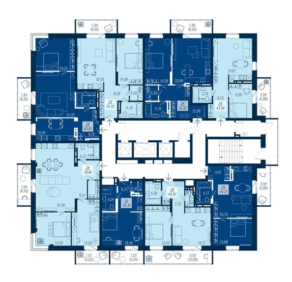 
   Продам 2-комнатную, 55.82 м², АЭРОCITY (Аэросити), дом 4

. Фото 10.