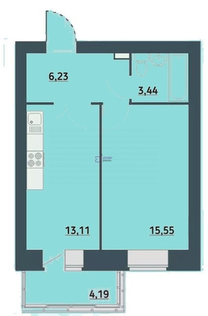 
   Продам 1-комнатную, 39.58 м², Светлова ул, 2

. Фото 15.