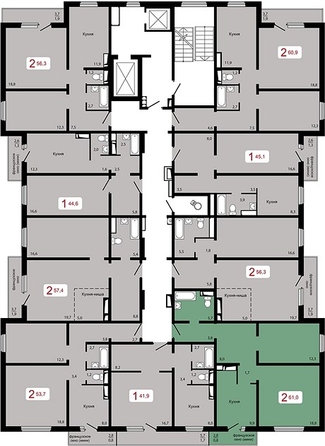 
   Продам 2-комнатную, 61 м², Мичурино, дом 2 строение 6

. Фото 2.