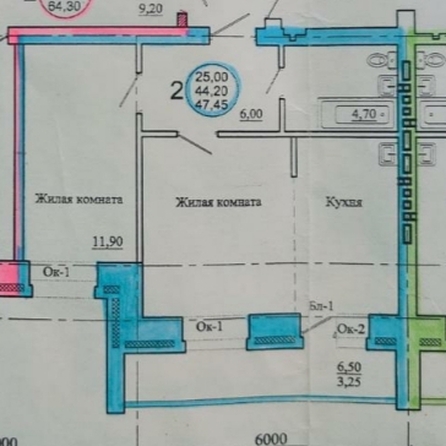 
   Продам 2-комнатную, 47.5 м², Юго-Восточный район мкр, 62

. Фото 1.