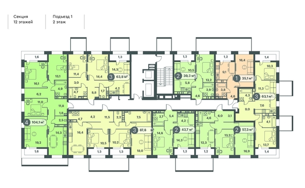 
   Продам 3-комнатную, 63.1 м², Три Клёна, дом 1

. Фото 2.