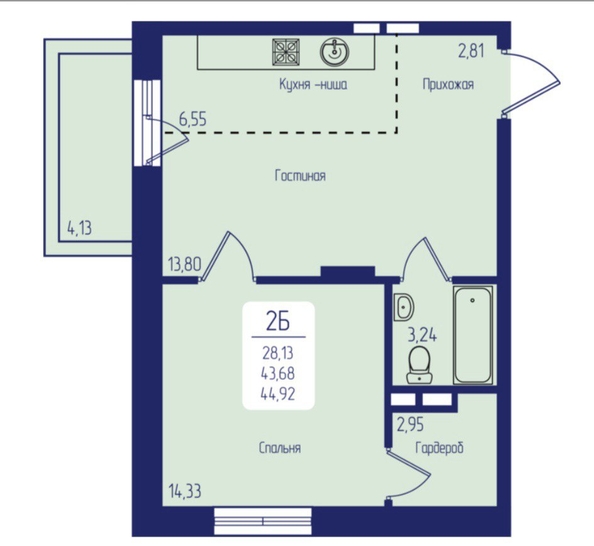 
  Сдам в аренду 2-комнатную квартиру, 45 м², Красноярск

. Фото 13.