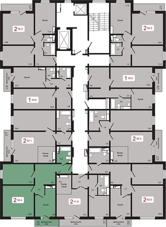 
   Продам 2-комнатную, 58.4 м², КБС. Берег, дом 5 строение 1

. Фото 1.