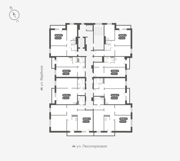 
   Продам 2-комнатную, 54.4 м², Белый квартал на Свободном, дом 3

. Фото 16.