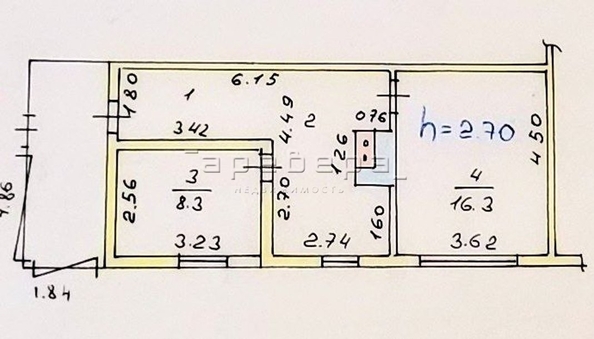 
   Продам 2-комнатную, 50.4 м², Туристская ул, 26

. Фото 2.