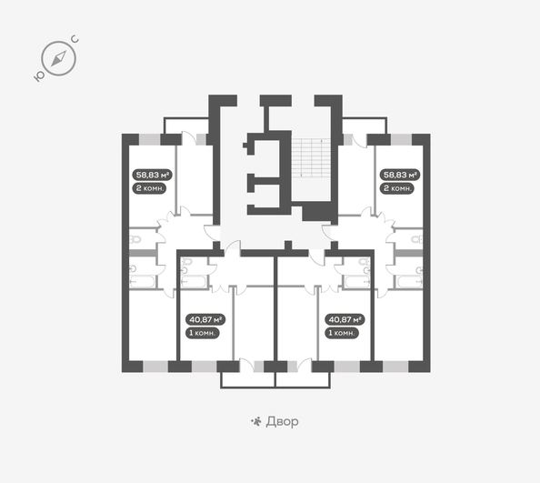 
   Продам 1-комнатную, 40.87 м², Сити-квартал Октябрьский, дом 2

. Фото 3.