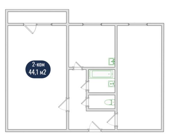 
  Продается 2-комн. квартира, 44.1 м², Свердловская ул, д. 13а
. Фото 16.