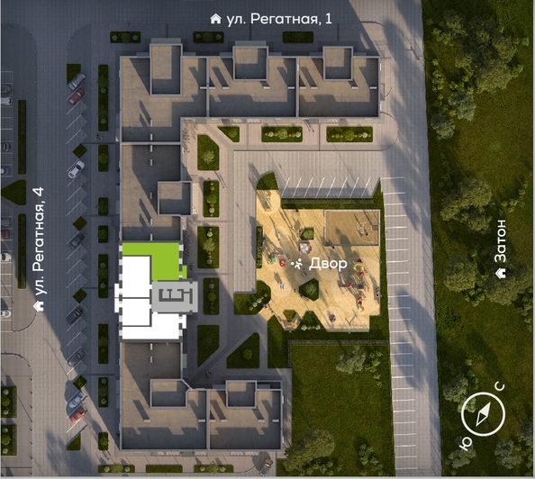 
  Продается 3-комн. квартира, 77.4 м², ЖК Южный берег, дом 24
. Фото 2.