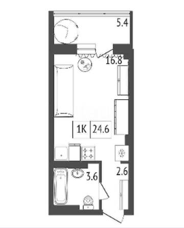 
   Продам 1-комнатную, 25 м², Emotion (Эмоушн)

. Фото 1.