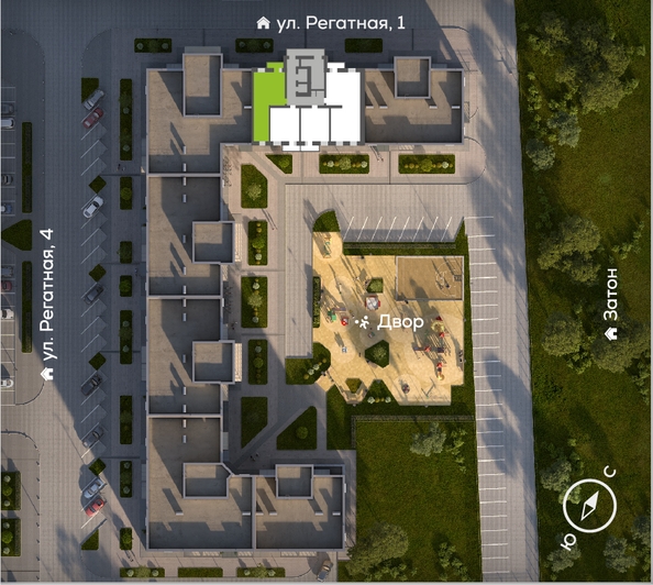 
   Продам 2-комнатную, 59.25 м², Южный берег, дом 24

. Фото 1.