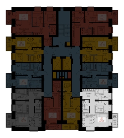 
  Продается 3-комн. квартира, 52.21 м², ЖК Биография, дом 2, корп 1
. Фото 2.