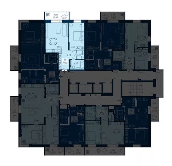 
  Продается 2-комн. квартира, 54.55 м², ЖК АЭРОCITY (Аэросити), дом 4
. Фото 1.