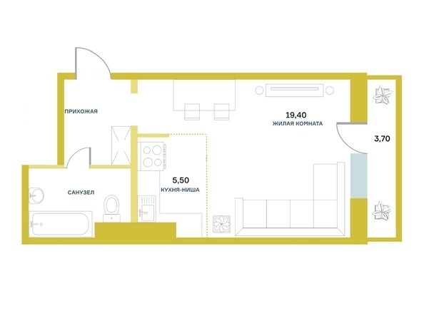 
  Продается студия, 40.3 м², ЖК Белый квартал на Спандаряна, 1
. Фото 9.