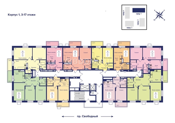 
  Продается 2-комн. квартира, 56.8 м², ЖК Univers (Универс), 2 квартал
. Фото 13.