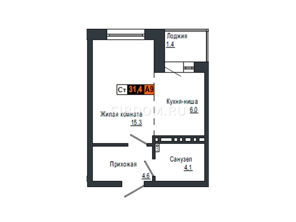 
  Продается 1-комн. квартира, 31.4 м², ЖК Мичуринские аллеи, дом 2
. Фото 1.