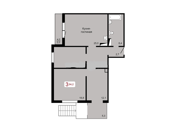 
  Продается 3-комн. квартира, 94.2 м², ЖК Курчатова, дом 8 строение 1
. Фото 1.