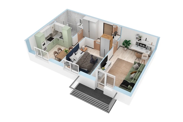 
  Продается 2-комн. квартира, 51.98 м², ЖК Аринский, дом 2 корпус 1
. Фото 3.