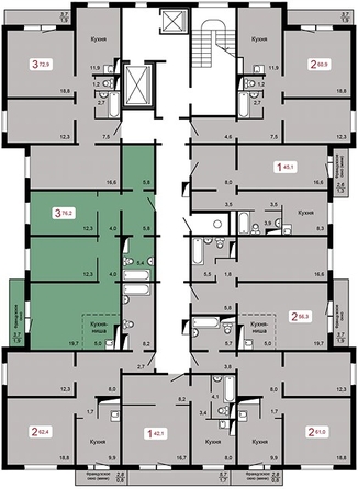 
  Продается 3-комн. квартира, 76.2 м², ЖК Мичурино, дом 2 строение 5
. Фото 5.