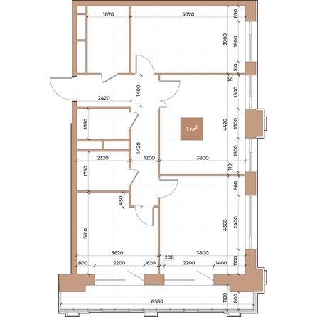 
  Продается 3-комн. квартира, 84.3 м², ЖК Небо над Енисеем, корпус 1
. Фото 3.