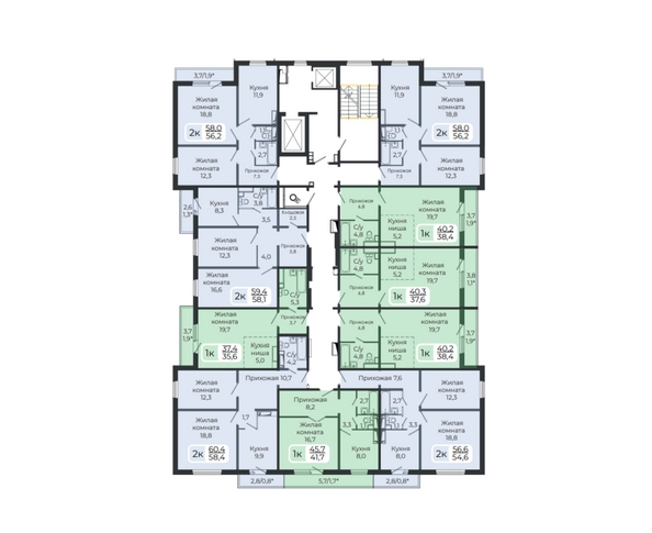 
  Продается 2-комн. квартира, 56.2 м², ЖК Три слона, дом 3
. Фото 2.