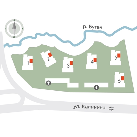 
  Продается 3-комн. квартира, 59.1 м², ЖК Калина Долина, дом 1
. Фото 2.