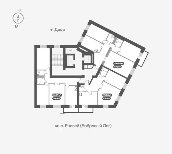 
  Продается 3-комн. квартира, 100.4 м², ЖК Академгородок, дом 8
. Фото 5.