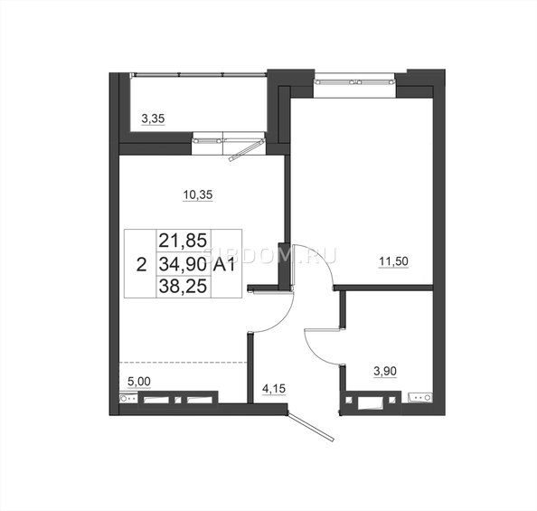 
  Продается 2-комн. квартира, 38.23 м², ЖК Дивные Дали, дом 1
. Фото 1.