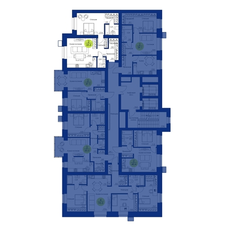 
  Продается 2-комн. квартира, 65.6 м², ЖК Вита-парк
. Фото 2.