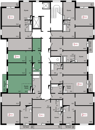 
  Продается 3-комн. квартира, 76.2 м², ЖК Мичурино, дом 2 строение 5
. Фото 1.
