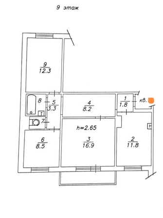 
  Продается 3-комн. квартира, 66.5 м², Комсомольский пр-кт, д. 9
. Фото 25.