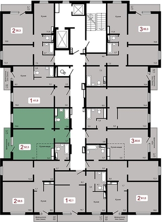 
  Продается 2-комн. квартира, 52.3 м², ЖК Мичурино, дом 2 строение 7
. Фото 4.