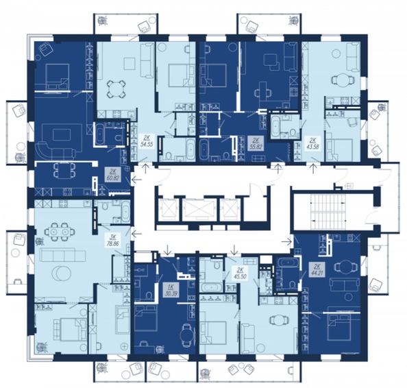 
  Продается 2-комн. квартира, 45.5 м², ЖК АЭРОCITY (Аэросити), дом 2
. Фото 3.