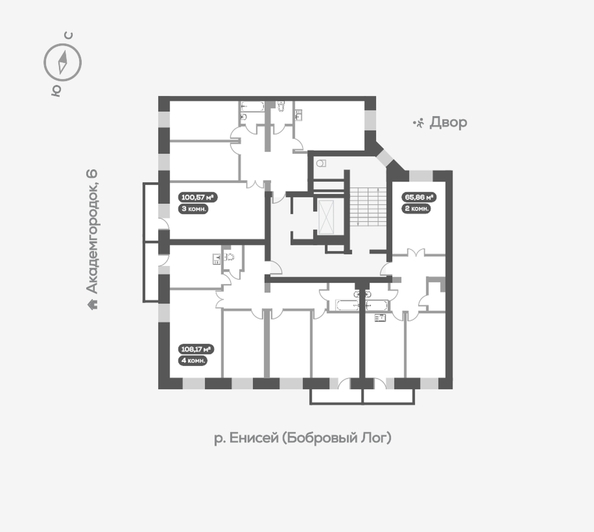 
  Продается 3-комн. квартира, 101.4 м², ЖК Академгородок, дом 8
. Фото 5.