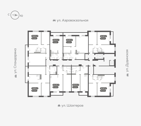 
  Продается 3-комн. квартира, 76.9 м², ЖК Белый квартал на Спандаряна, 2
. Фото 5.