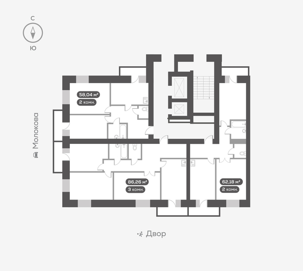 
  Продается 2-комн. квартира, 58.04 м², ЖК Сити-квартал на Взлетной, дом 1
. Фото 5.